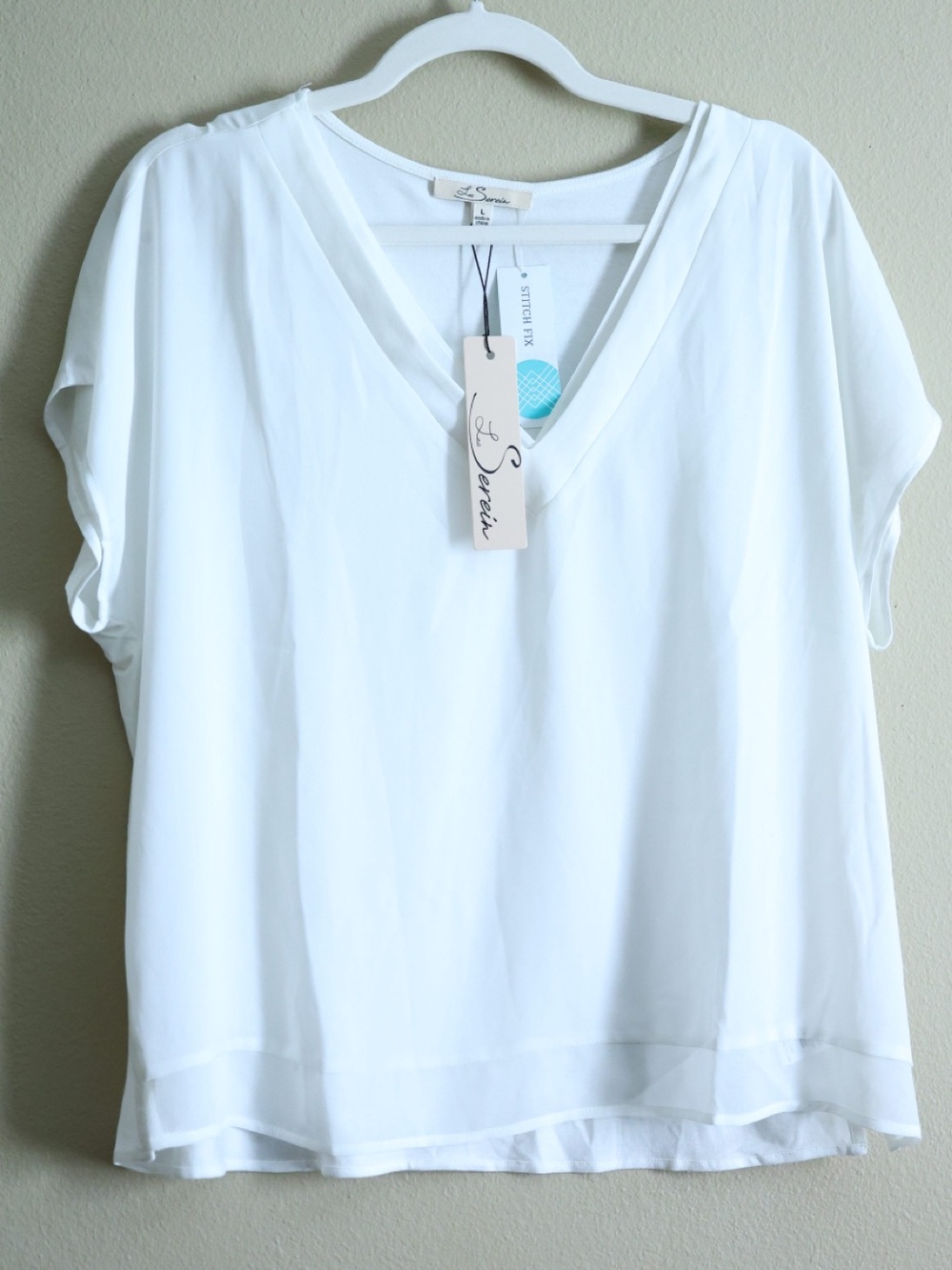NWT Les Serein White Mixed Media Sleeveless Blouse Large